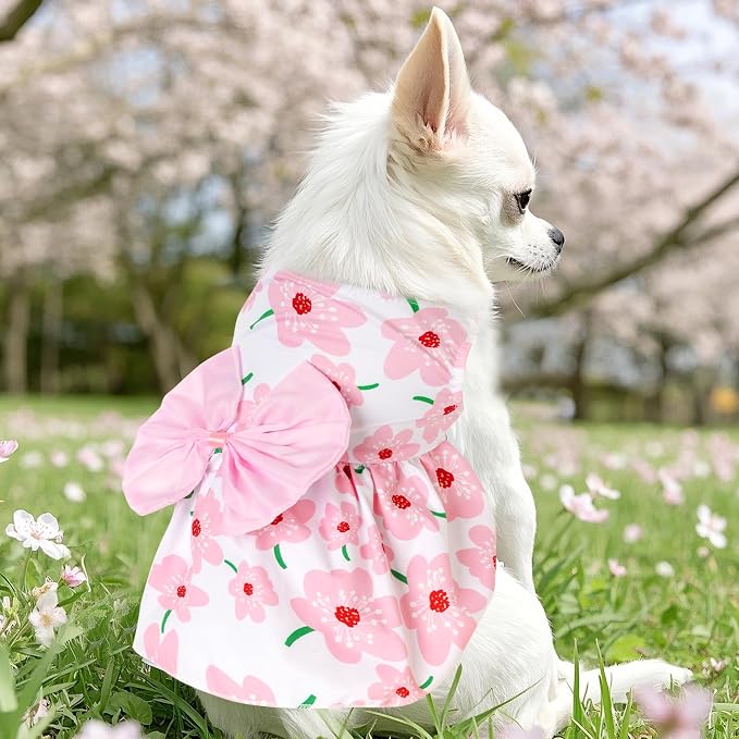 choyaxo Floral Dog Dress Cute Dog Skirt Pet Dress Summer Pet Clothes 2