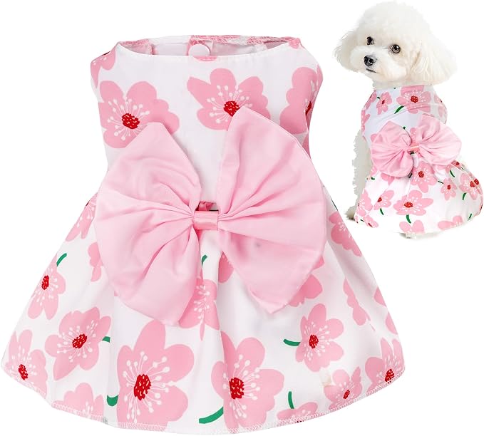 choyaxo Floral Dog Dress Cute Dog Skirt Pet Dress Summer Pet Clothes 4