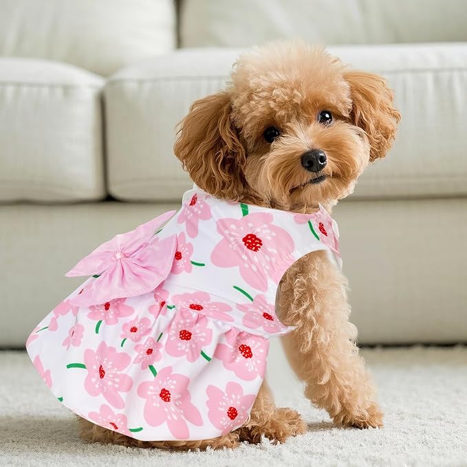 choyaxo Floral Dog Dress Cute Dog Skirt Pet Dress Summer Pet Clothes