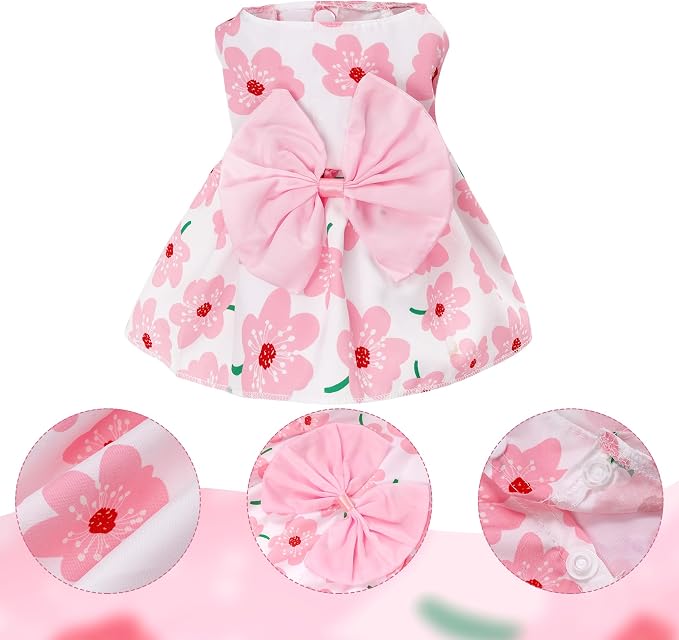choyaxo Floral Dog Dress Cute Dog Skirt Pet Dress Summer Pet Clothes 5